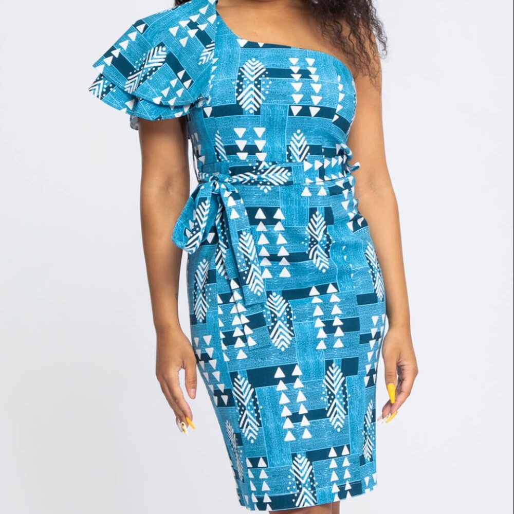 Diyanu Mojaji African Print One-Shoulder Sundress